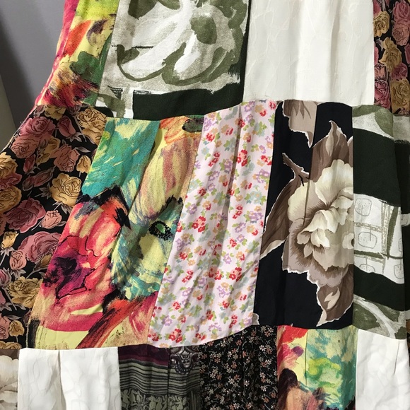 Vintage LBW Allover Patchwork Floral Artsy Maxi Tunic Dress Sz-4X - Picture 3 of 12